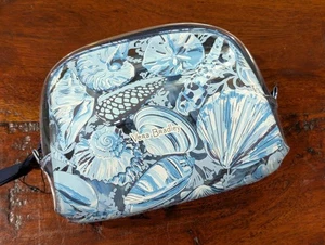 Bolsa de cosméticos Vera Bradley Beach conchas de mañana bolsa de maquillaje azul estuche con cremallera nueva sin etiquetas - Imagen 1 de 7