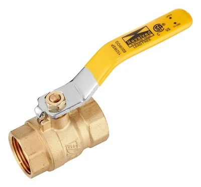 Full Port 1 in. Brass Ball Valve – Lead-Free Brass Valve, Female Threaded NPT... - Image 1 of 4