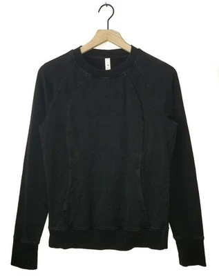 Pulôver Lululemon SCUBA Crew moletom preto algodão terry gola redonda tamanho 4 - Imagem 1 de 4