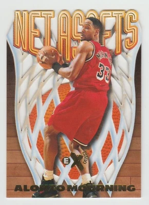 Activos netos Alonzo Mourning Heat 1996-97 Skybox E-X2000 #12 casi nuevo-como nuevo raro encontrar patio Foto 1 de 2
