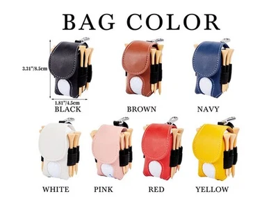 Bolsa de cuero para pelotas de golf bolsa y soporte para camiseta bolsa con clip para cinturón para hombres y mujeres Foto 1 de 4