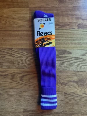Vintage 70s / 80s Twin City Knitting Tall Soccer Socks 10-13 Purple New - Image 1 of 4