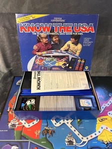Vintage fehlen 3 Teile, Know The USA Brettspiel 1985 Trivia Adventure von Pressman - Bild 1 von 12