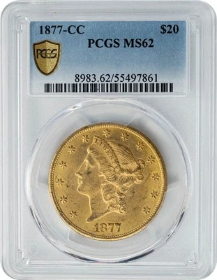 1877-CC $20 Gold Liberty MS62 seguro graduación profesional 949141-4 Foto 1 de 4