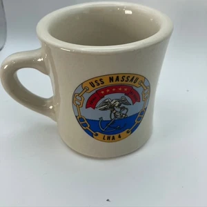 Taza de café militar USS Nassau LHA 4 Navy Mil-Art China Operación Escudo del Desierto - Imagen 1 de 9