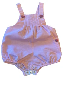 Pink Baby Romper With Watermelon Buttons & Pockets Vintage 80s - Picture 1 of 4