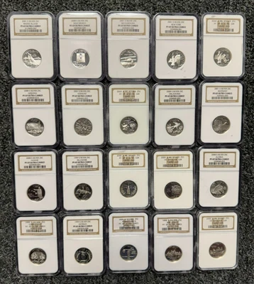 Lot 20 US Silver Quarters PF69 Ultra Cameo NGC Graded States C-312 - Image 1 of 2