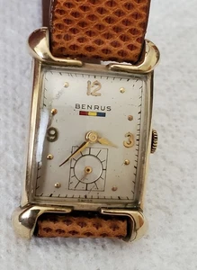 Vintage Men's 1960's Benrus 10k G/F Fancy Case Mechanical Watch (Works) - Picture 1 of 24
