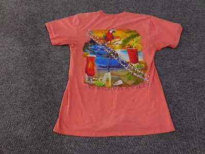 Margaritaville Nashville Shirt Womens Medium Coral Parrot Drinks Graphic Tee - Image 1 of 4