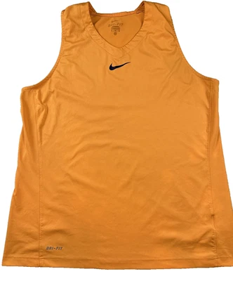 Camiseta regata Nike masculina extra grande laranja Dri-FIT treinamento malha 532368-875 - Imagem 1 de 4