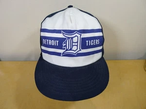 VINTAGE 80s Rare Detroit Tigers Blue MLB Baseball Mesh Snapback hat cap - Picture 1 of 12