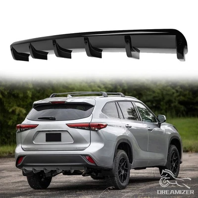 Rear Bumper Diffuser Shark Fins Spoiler Splitter Lip Black For Toyota Highlander - Image 1 of 4