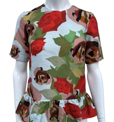 GARY HUME x Mother of Pearl Peplum Floral Print Top – Size Small - Rare Collab — 第 1/4 张图片