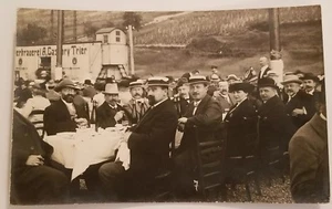 Vintage Real Photo Postcard Atelier Trier Germany German Outdoor Dining Party - Picture 1 of 6