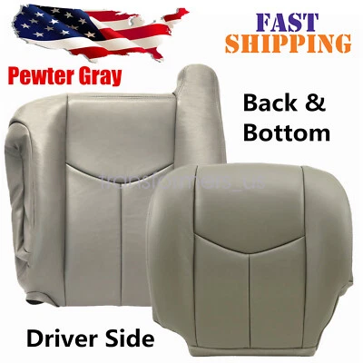 Cubierta de asiento de cuero gris 922 para Chevy Silverado GMC Sierra 2003 2004 2005 2006 Foto 1 de 4
