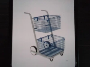 GoSecure Major Mail / Post Picking Trolley Mail Cart Twin Baskets Wheeled - Picture 1 of 5