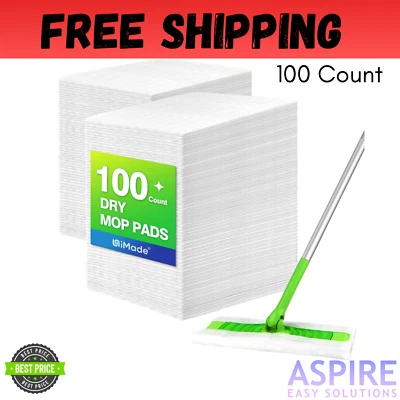 UNIMADE GLOBAL Dry Sweeping Cloths, 100 Count Mop Refill Compatible with Swiffer Sweeper - Disp