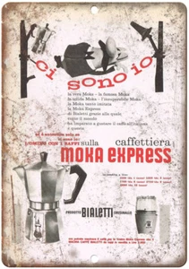 Bialetti Moka Express Vintage Coffee Ad 12" x 9" Reproduction Metal Sign N114 - Picture 1 of 1