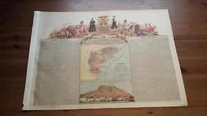 1875 MAPA Provincia de Alicante, Emilio Castelar, Cromo Boronat y Satorre - Picture 1 of 1