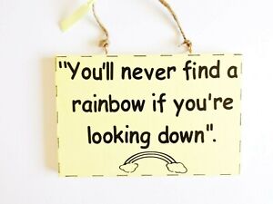 Find A Rainbow Inspirational Life Quote Wall Plaque Home Decor Positive Gift