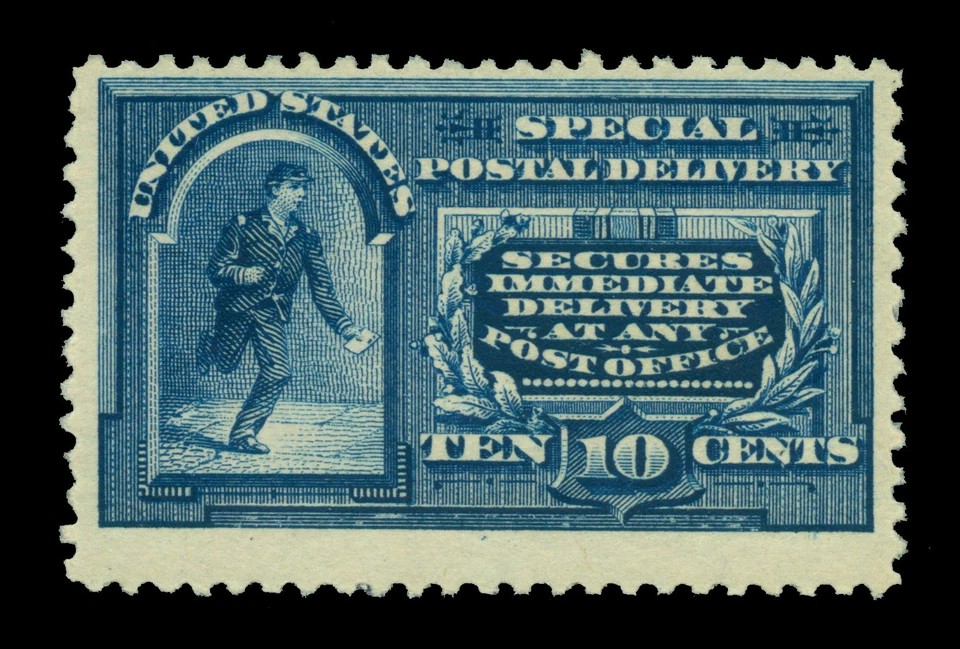 US 1894  SPECIAL DELIVERY  10c blue - no watermark - Scott # E4 mint MLH VF-XF - Image 1 of 2