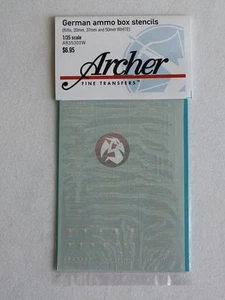Plantillas de caja de munición alemana Archer 1/35 para cajas de munición sin pintar (blanco) AR35300W - Imagen 1 de 1