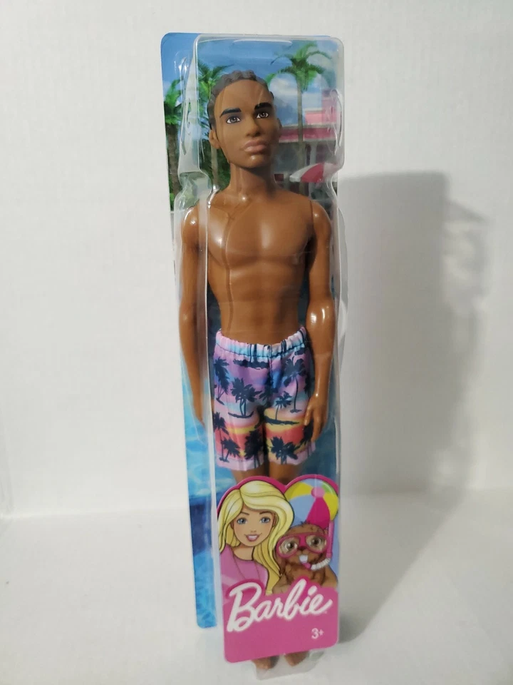 Mattel Barbie Stephen Beach 12” Doll Wearing Tropical Print Swimsuit Toy