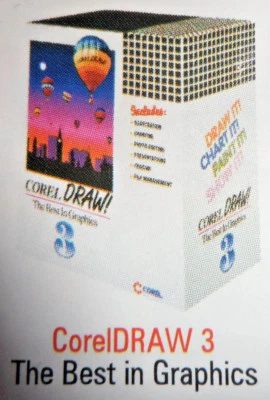 Corel DRAW 3 PC Windows 3.1, 95, 98 CD ROM - Red Label - Collectors - Geek - Image 1 of 4