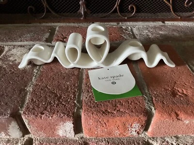 Kate Spade NY x Target Candelabra Ribbon Ceramic Taper Candle Holder Cream NEW - Image 1 of 4