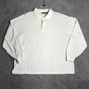 Ping Golf Polo Double Mercerized Striped Cotton Shirt Mens XL  Beige Lng Sleeve - Picture 1 of 6