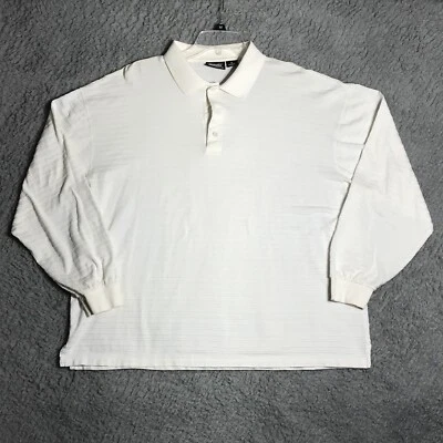 Ping Golf Polo Double Mercerized Striped Cotton Shirt Mens XL  Beige Lng Sleeve - Image 1 of 4