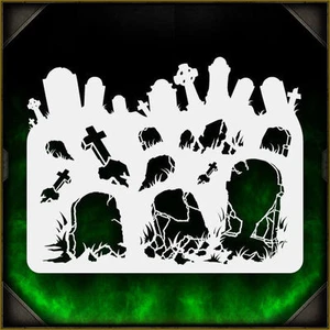Tombstones 1 - Airbrush Stencil Template Airsick Zombies - Picture 1 of 1