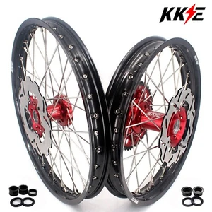 Juego de llantas KKE 21/19"" para Honda CRF250R 2014 CRF450R 2013-2014 CNC buje rojo - Imagen 1 de 10