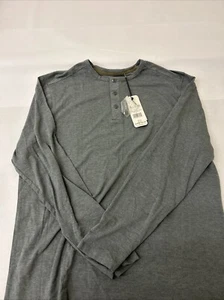 Ascend Mens NEW Long Sleeve Henley Stormy Weather Charcoal Gray XL - Picture 1 of 4