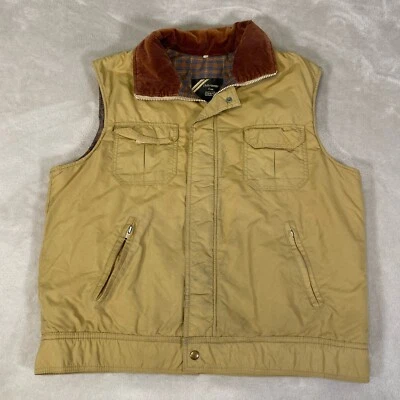 Vintage Sears Outerwear Vest Men's Size XL Beige Thinsulate Zip Snap Gilet 90s - Image 1 of 4