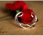 Gorgeous Vintage 925 Sterling Silver *plt Twisted Ring Adjustable F Girl Woman 
