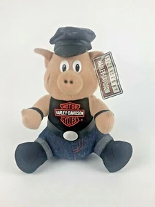 Harley Davidson 10" tall Pig Biker Plush Stuffed Animal - Picture 1 of 9