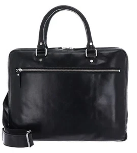 LEONHARD HEYDEN Cambridge Slim Zipped Briefcase 1 Compartment Tasche Black Neu - Afbeelding 1 van 6