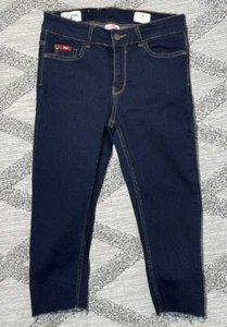 Lee Cooper Womens Crop Skinny Blue Denim Distressed Hem Jeans Size 10 - Picture 1 of 4