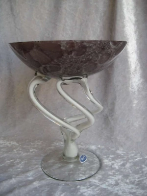 JOSKA CRYSTAL Schale Tafelaufsatz OKTOPUS Hingucker QUALLE Bordeaux-weiß TOP !*! - Bild 1 von 4