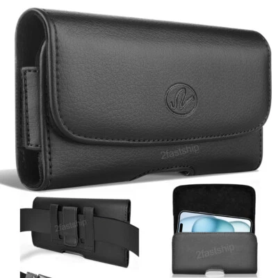 For iPhone 8 / 8 Plus / 7 / 6 Premium Leather Case Belt Clip Loop Holster Pouch - Image 1 of 4