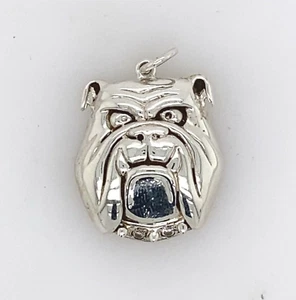 Bulldogge Anhänger gefasst in 925 Silber - Bild 1 von 3