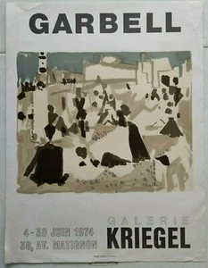 Affiche d'art expo - GARBELL - 1974 - Litho - Galerie KRIEGER - Picture 1 of 1