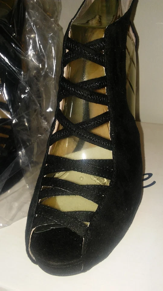 Mujer Olsenboye "Katrina" Negro Stilletto Botines Bomba Punta Abierta Talla 8.5M Nuevo en Caja Foto 1 de 4