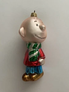 Vintage Charlie Brown UFS Komozja Polonesa Vidrio Soplado a Mano Adorno de Navidad - Imagen 1 de 15
