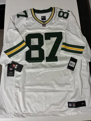 绿湾包装工队 Jordy Nelson #87 Nike On Field 球衣 白色 XXL 男式 全新带标签 全新 — 第 1/4 张图片