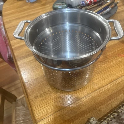 All Clad Stanless Steel Pasta Insert 9.5” X 8” tall - Image 1 of 4