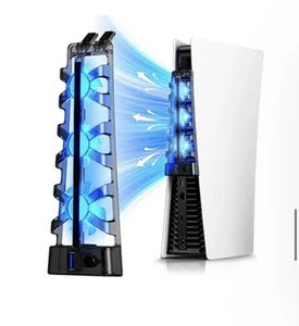 PS5 Cooling Fan with LED Light, PS5 Accessories Cooler Fan for Playstation 5 USA - Picture 1 of 4