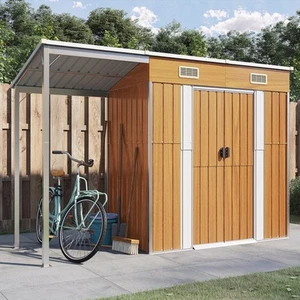 Tuinschuur met verlengd dak 277x107x181 cm staal antraciet vidaXL - Afbeelding 1 van 65