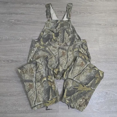 Outfitters Ridge Bib Overalls Mens Large Camo Hunting Unlined Realtree Hardwoods - Image 1 of 4